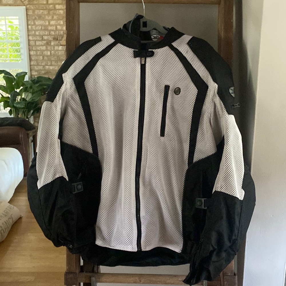 Joe Rocket Mesh Black And White Motorcycle Jacket 2 Xl Gem